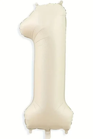 Beysüs Krem Rengi 1 Rakam Folyo Balon 80 cm ürün görseli 1
