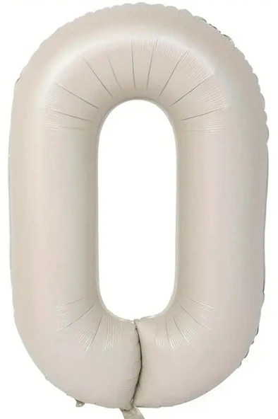Beysüs Krem Rengi 0 Rakam Folyo Balon 80 cm ürün görseli 1