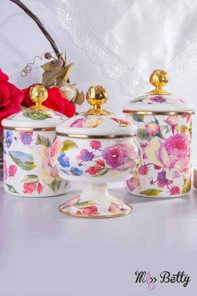 Miss Betty Emaye 3'lü Kavanoz Set Rose Deluxe ürün görseli 1