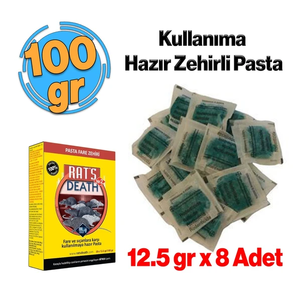 Fare Haşere Böcek Sıçan Zehiri Katı Pasta 100 gr Hazır Zehirli Katı Yiyecek 1 Adet ürün görseli 1