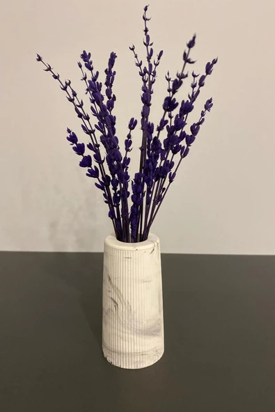 Mini Mermer Desen Çizgili Silindir Vazo Biblo 7X10 Cm ürün görseli 1