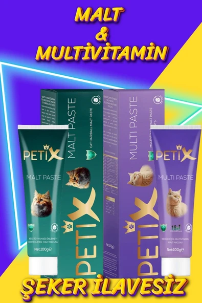 Petix Multivitamin ve Tüy Yumağı Önleyici Kedi Malt Macunu 100 gr ürün görseli 1