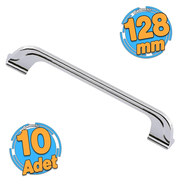 10 Adet Alperen 128 Mm Düz Mobilya Mutfak Dolabı Çekmece Dolap Kapak Kulpu Kulbu Krom Metal Kulp ürün görseli 1