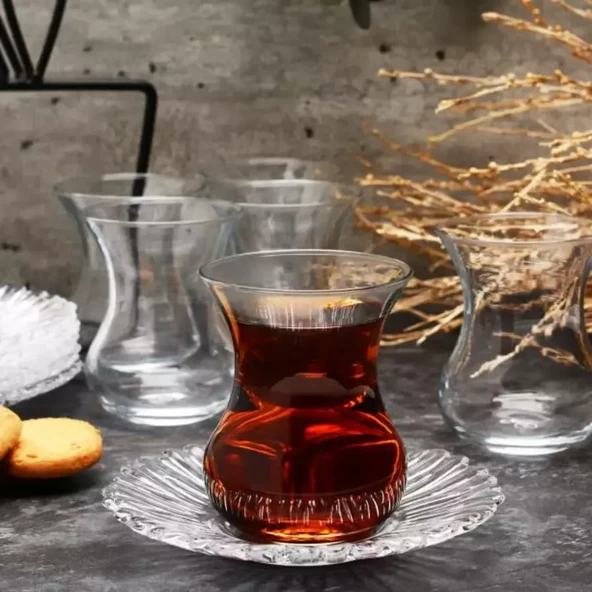 Paşabahçe Aurora 6 lı Çay Seti - 132 cc Bardak ve Tabak Takımı 96354 ürün görseli 1