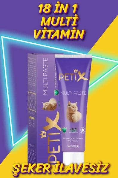Petix Multivitamin ve Tüy Yumağı Önleyici Kedi Macunu 100 gr ürün görseli 1