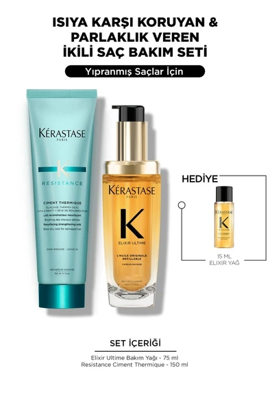 Elixir & Ciment Thermiq Isıya Karşı Koruyan & Parlaklık Veren Ikili Saç Bakım Seti ürün görseli 1
