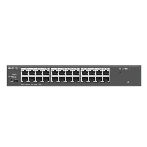 RUIJIE 24port REYEE RG-ES124G-L GIGABIT Yönetilemez Switch Çelik Kasa ürün görseli 1