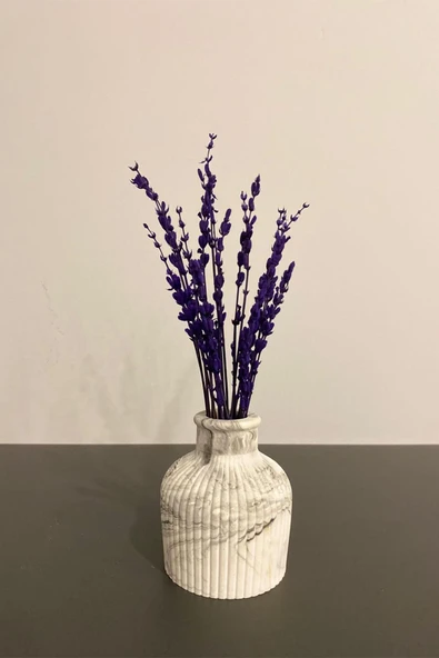 Mini Mermer Desen Çizgili Dekoratif Vazo Biblo 7X10 Cm ürün görseli 1