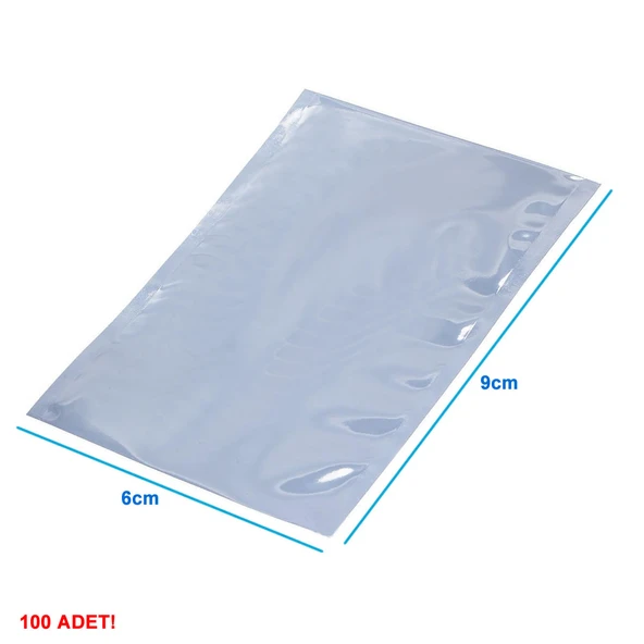 Alkatronik Antistatik Poşet 6x9cm 100 Adet Şeffaf Su Toz Geçirmez Koruyucu Esd Metalize Torba Çanta Saklama ürün görseli 1