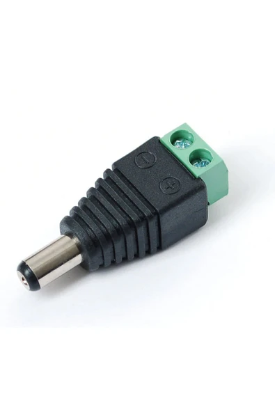 Alkatronik 5.5mm x 2.1mm Dc Adaptör Klemens Dönüştürücü Erkek 24V 5A 2 Pin Terminal Kolay Lehimsiz Hızlı Bağlan ürün görseli 1