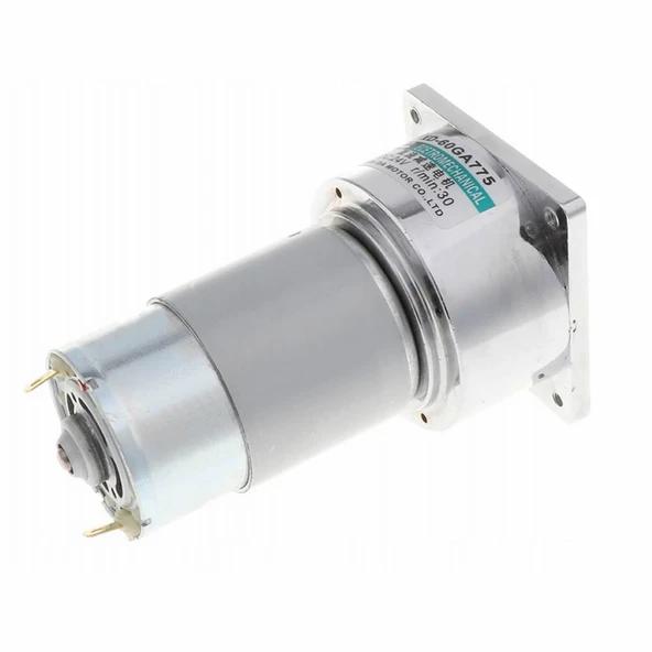 Alkatronik XD-60GA775 DC Motor 24V 30Rpm 35W 40Kg.cm Yüksek Tork Kuvvet Metal Dişli Redüktörlü Robot Cnc Makine ürün görseli 1