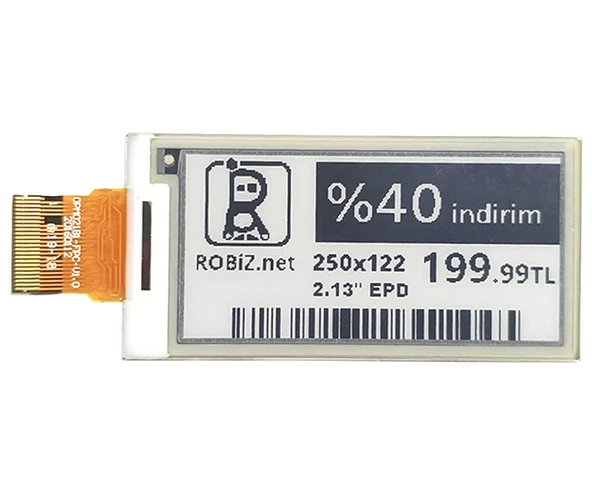 Alkatronik 2.13” OPM021B1 Paper Lcd Fiyat Etiketi Reklam Gösterge Kağıt Ekran 250x122 Çözünürlük Düşük Güç Tüke ürün görseli 1