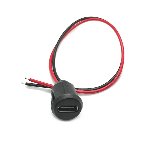 Alkatronik Type C Panel Montaj Dişi Soket 2 Pin 15cm Kablolu Uzatma USB 3.1 Konnektör Araba Kamera Oyuncak ürün görseli 1