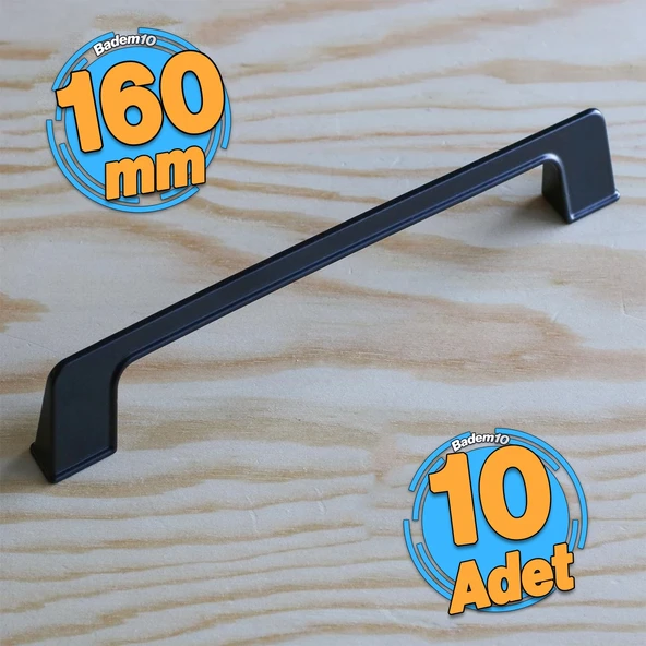 10 Adet Berra Kulp 160 mm Siyah Metal Mutfak Mobilya Çekmece Mutfak Dolap Dolabı Kapak Kulbu 16 cm ürün görseli 1