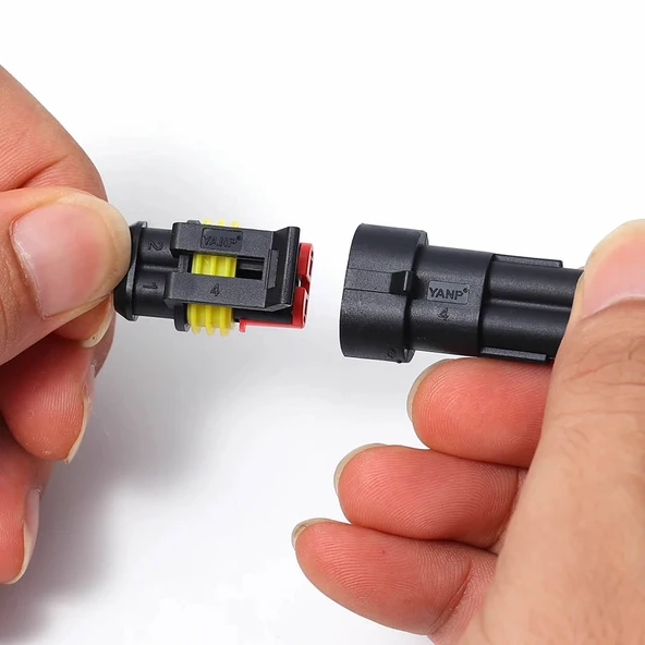 PTTAVM: Alkatronik 2 Pin Kablolu Su Geçirmez Konnektör Çift IP65
