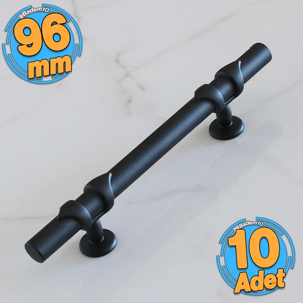 10 Adet Maça Siyah Metal Kulp 96 mm-9.6 cm Mobilya Çekmece Mutfak Dolabı Dolap Kulpları Kulbu Kulpu ürün görseli 1