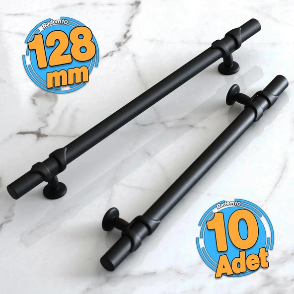 10 Adet Maça Siyah Metal Kulp 128 mm-12,8 cm Mobilya Çekmece Mutfak Dolabı Dolap Kulplar Kulbu Kulpu ürün görseli 1