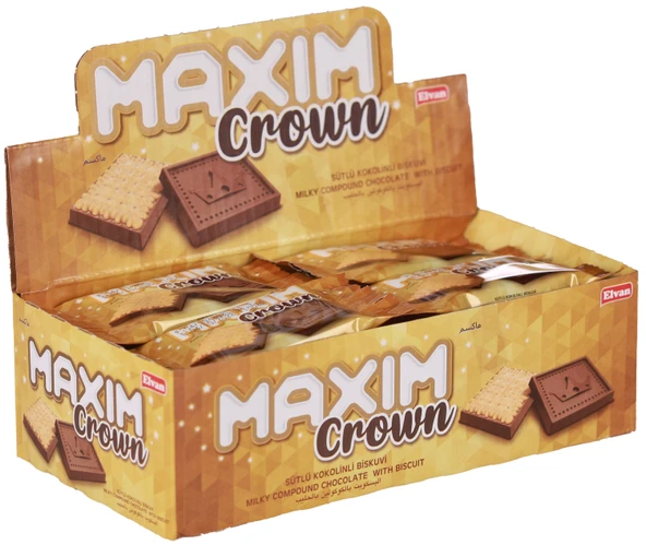Maxim Crown Kakaolu Bisküvi 10 Gr. 24 Adet (1 Paket) ürün görseli 1