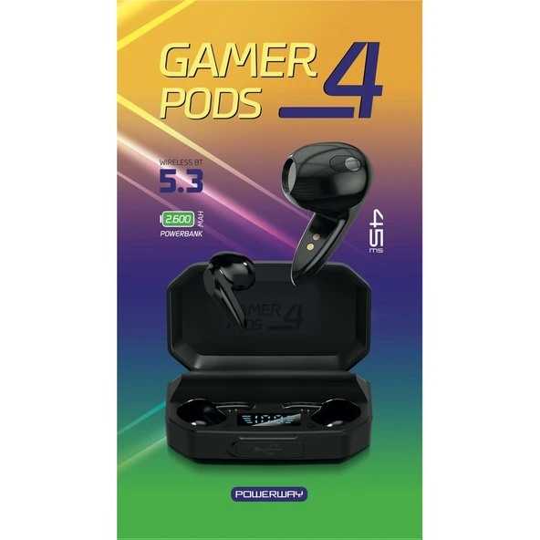 Pmr Gamer Pods 4 Dokunmatik Bluetoot Kulaklık 2600 Mah Powerbank ürün görseli 1