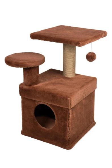 Dubex 65x51x72 cm Kedi Oyun Evi ve Tırmalama Platformu Tarçın ürün görseli 1