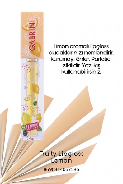 Gabrini Fruity Lipgloss Limon ürün görseli 1