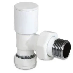 BEYAZ RADYATÖR/HAVLUPAN VANASI(KÖŞE) PEX BAĞLANTILI ürün görseli 1