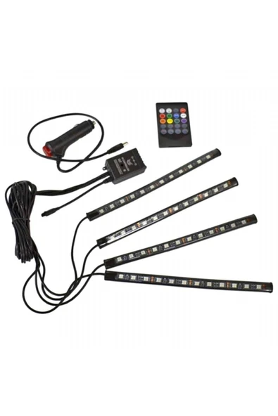 Carub 12 Led Ayak Altı Led Lamba Müziğe Duyarlı Kumandalı 4 Lü 12v Br4283706 ürün görseli 1