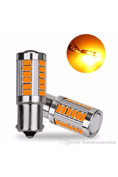 derin car design Premium 33 Led li Mercekli Tek Duy Sinyal Ampül 12V Arıza Işığı Yakmaz ürün görseli 1