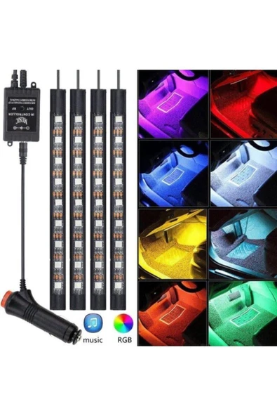G Max Ayak Altı Led 9 Ledli Sese Duyarlı Led Araç İçi Kumandalı RGB Müziğe Duyarlı Led ürün görseli 1