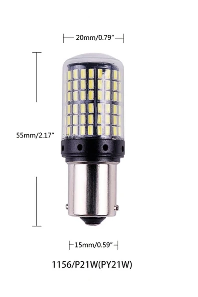 ARSVİSİON Oto Stop Sinyal Geri Vites Ampulü 144 Led 93 Py21w Beyaz 2 ADET ürün görseli 1