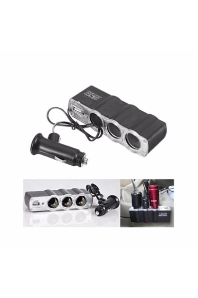 ERAKS CAR ACCESORIES Araba Araç Oto Çakmak Çoklayıcı Çoğaltıcı Soketi Usb Çakmaklık ürün görseli 1