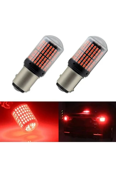 Tiger Marketing P21w 144 Ledli Ultra Parlak Geri Vites Park Ampül Tek Duy KIRMIZI RENK (2 ADET) ürün görseli 1