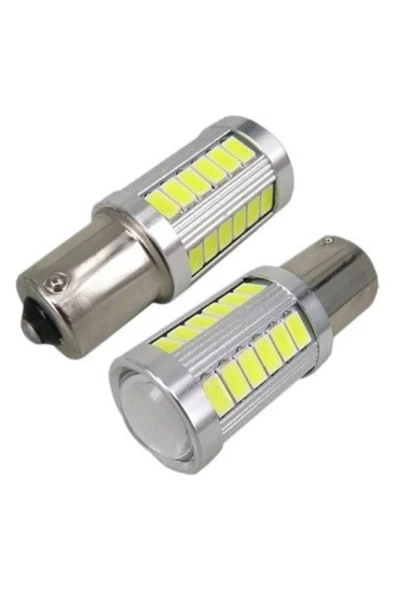 Kgn P21w Beyaz Mercekli Led 93 Sinyal Stop Ampul 33 Led 12v Tek Duy Düz Tırnak ürün görseli 1