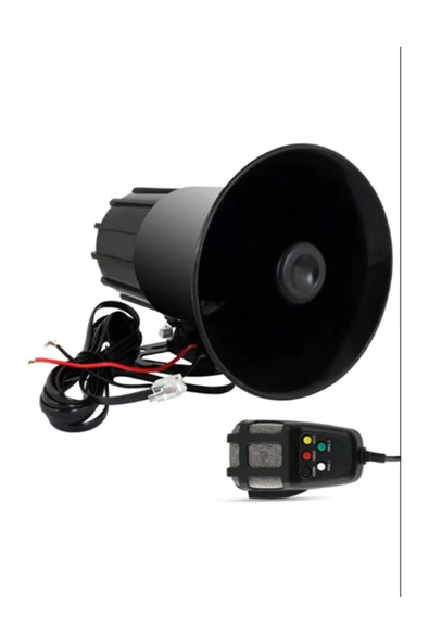 Tetra Her Araca Uyumlu 7 Sesli Güçlü Siren Korna Mikrofonlu Megafonlu 12V ürün görseli 1