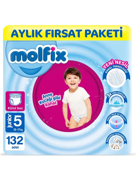 Molfix 5 Numara Junior 132'li Külot Bez ürün görseli 1