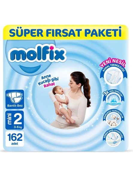 Molfix 2 Numara Mini 162'li Bebek Bezi ürün görseli 1