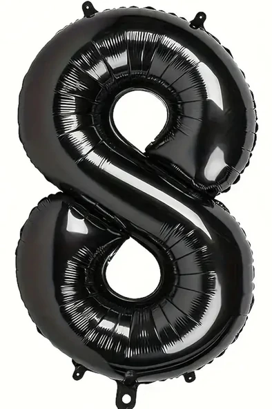 Beysüs Siyah 8 Rakam Folyo Balon 80 cm ürün görseli 1