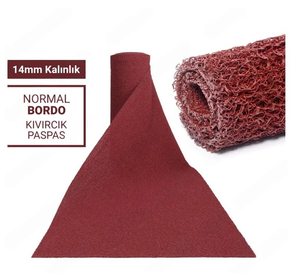 100X350CM BORDO KIVIRCIK PASPAS-HALI KAYMAZ YOLLUK LİDYA 14MM ürün görseli 1