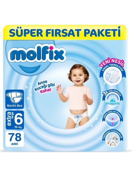 Molfix 6 Numara Extra Large 78'li Bebek Bezi ürün görseli 1