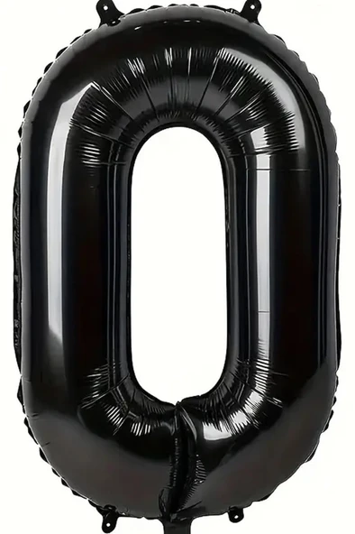 Beysüs Siyah 0 Rakam Folyo Balon 80 cm ürün görseli 1