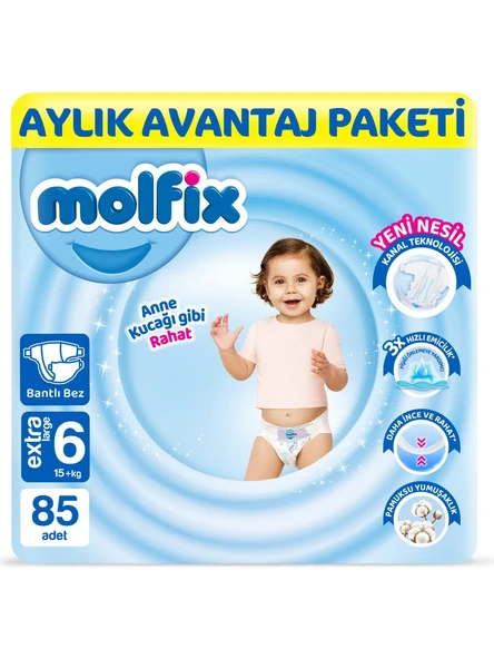 Molfix 6 Numara Extra Large 85'li Bebek Bezi ürün görseli 1