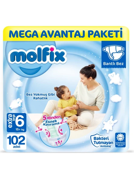 Molfix 6 Beden Extra Large 102'li Bebek Bezi ürün görseli 1
