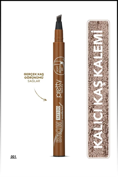 Pretty Kaş Kalemi 01 - Açık Kahve Tattoo Suya Dayanıklı Likit Pencıl ürün görseli 1