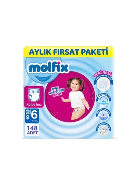 Molfix 6 Numara Extra Large 148'li Külot Bez ürün görseli 1