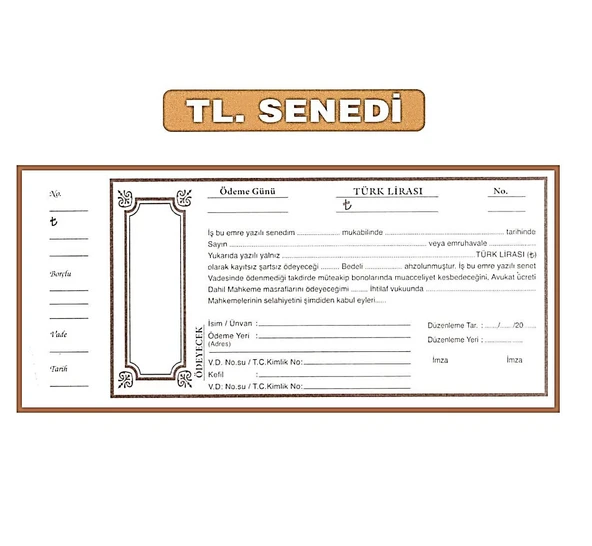 JokeyKırtasiye TÜRK LİRASI Senet Karnesi (20 Yaprak) ürün görseli 1