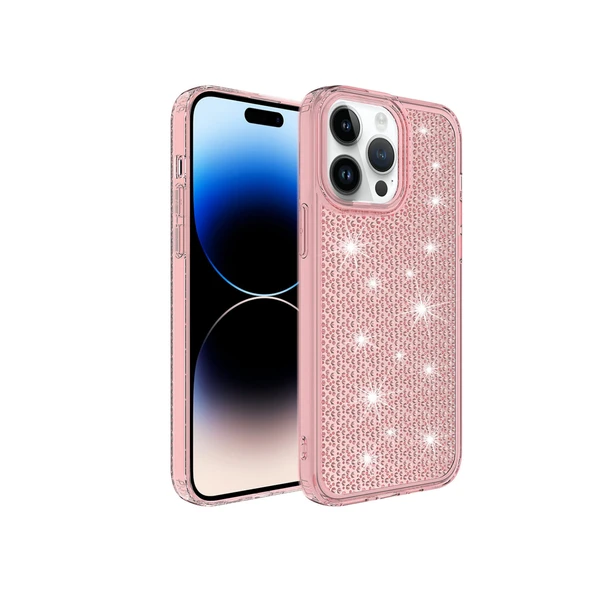 İPHONE 14 PRO MAX SNOW SİLİKON KAPAK PEMBE ürün görseli 1