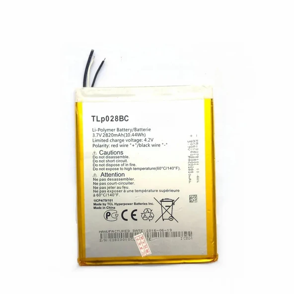 Alcatel Tab Pixe 3 Uyumlu Tablet Pil Batarya TLp028BC 2820mAh ürün görseli 1