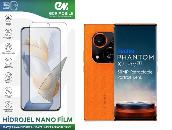 Tecno Phantom X2 Pro ile Uyumlu Hidrojel Nano Ekran Koruyucu Film MAT(Tempered Cam Değildir!) ürün görseli 1