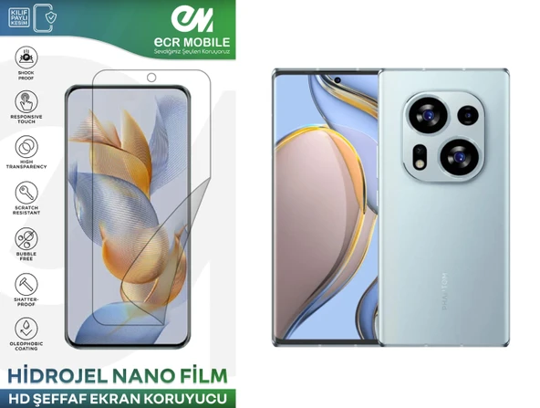 Tecno Phantom X2 ile Uyumlu Hidrojel Ekran Koruyucu Film HD-ŞEFFAF(Tempered Cam Değildir!) ürün görseli 1