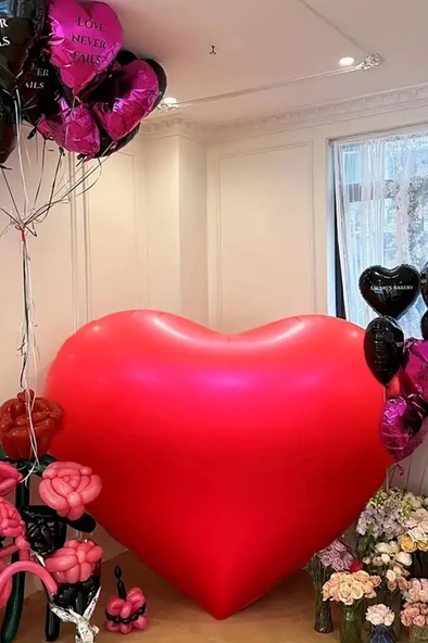 Beysüs Dev Kalp Folyo Balon 145 cm - Resim 3